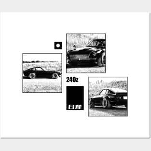 NISSAN DATSUN 240Z FAIRLADY Black 'N White Archive Posters and Art